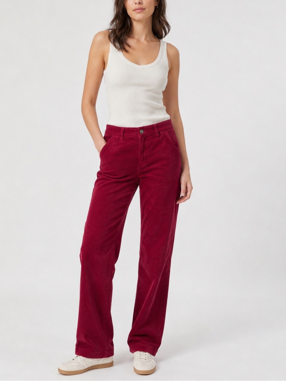 Vineyard Vines Women’s Corduroy Pants 28 Red Cotton Straight Slim Fall Casual